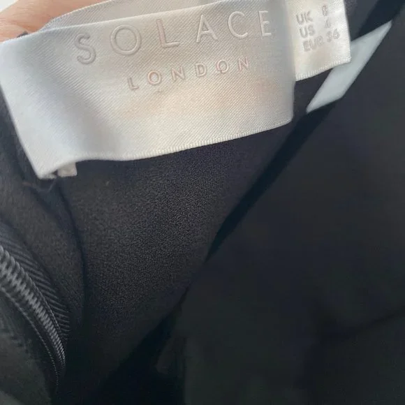 Solace London Plunging Black Gown with Cut Outs - Picture 14 of 14